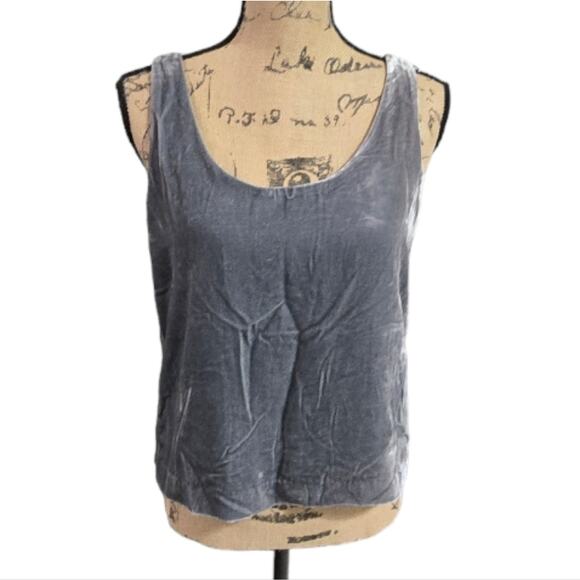 J. Crew Grey Crushed Velvet party Tank Top Size 6 and 4 Small New! - Picture 2 of 7